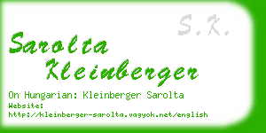 sarolta kleinberger business card